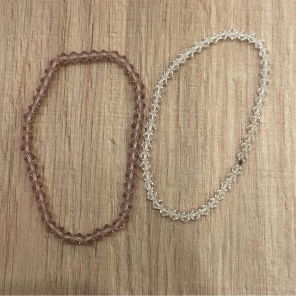 Purple and Clear 2pk Crystal Bracelets - Picture 1 of 4